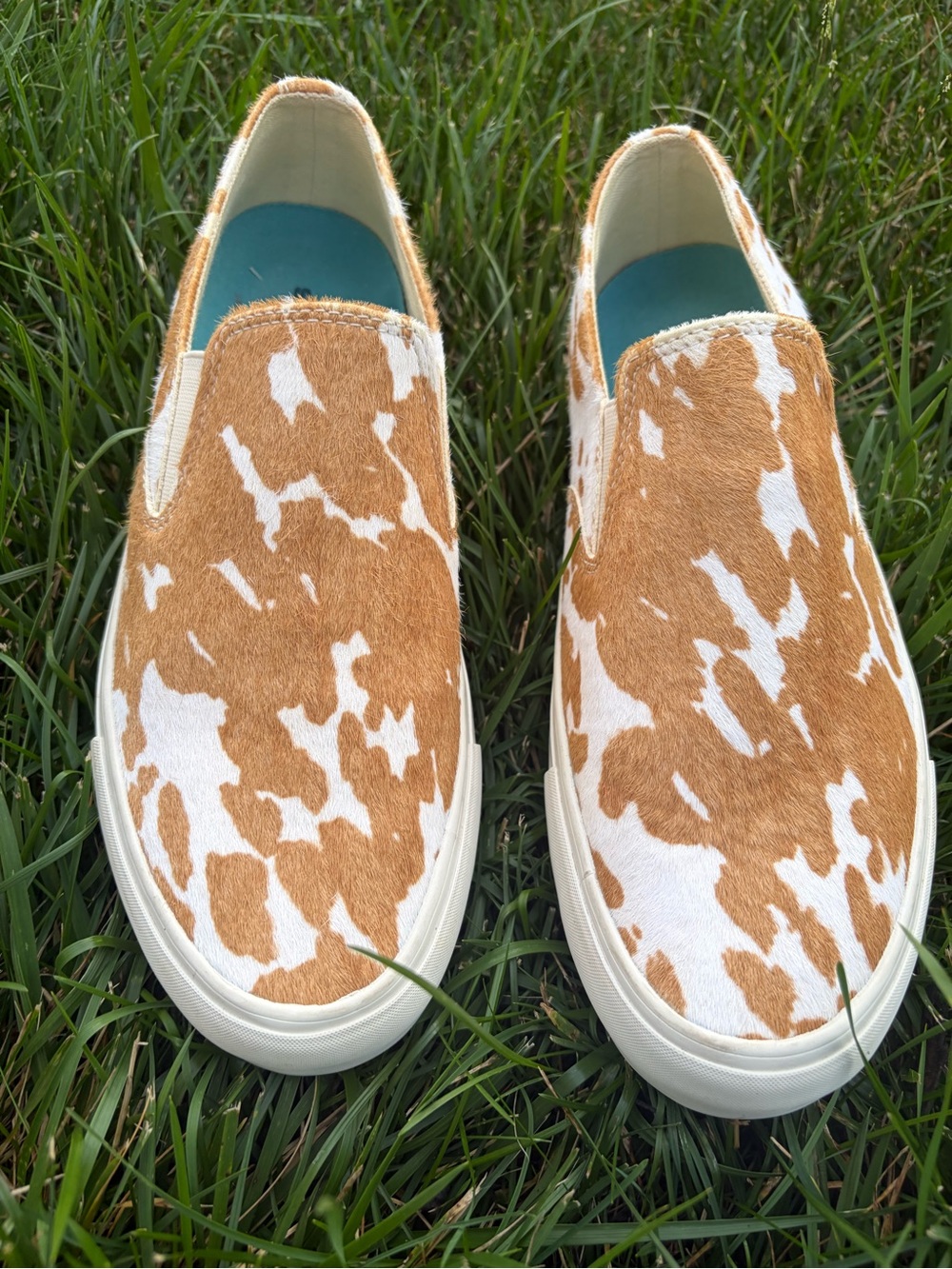 SeaVees Baja Platform Mulholland Cowhide Slip-On Sneakers Tan White Women’s US 9